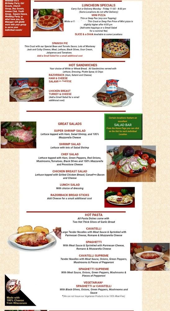 Jim's Razorback Pizza Menu image 1