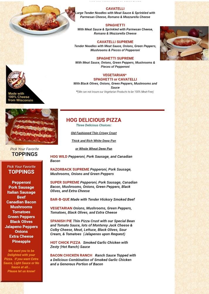Jim's Razorback Pizza Menu image 2